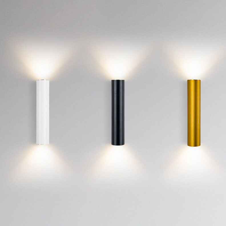 Simple Aluminum Cylindrical 2-Light LED Wall Sconce