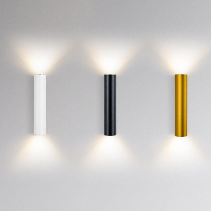 Simple Aluminum Cylindrical 2-Light LED Wall Sconce
