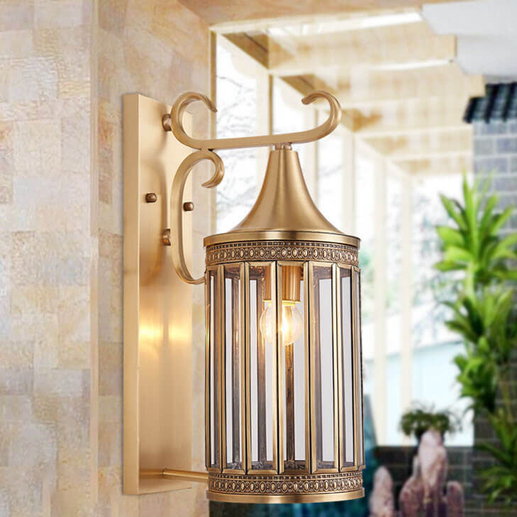 Copper Glass Tubular Shade 1/3-Light Wall Sconce Lamp