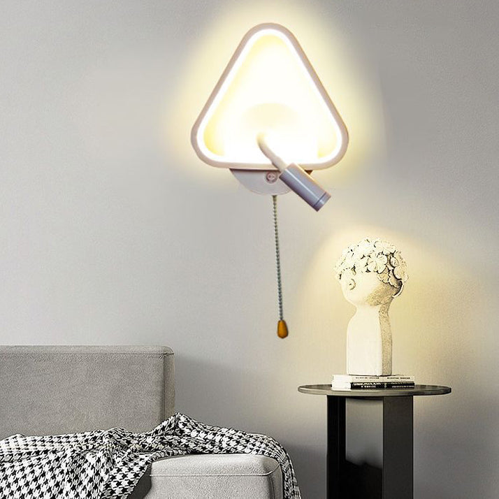 Triangle Iron PC LED Wall Sconce Lamp With Spotlight