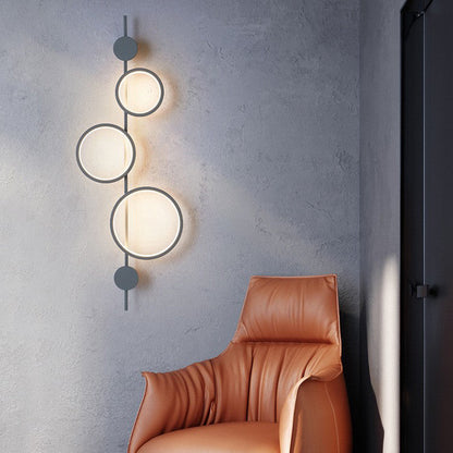 Multiple Circle Iron Silicone LED Wall Sconce Lamp