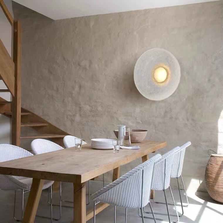 Nordic Resin Wrought Iron Round LED Wall Sconce Lamp