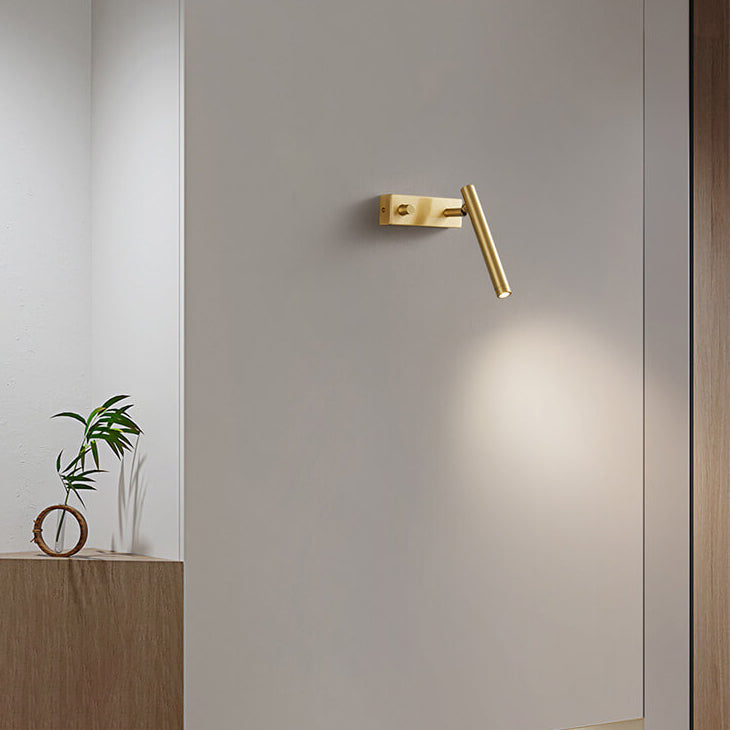 Light Full Copper Rotatable Cylinder LED Wall Sconce Lamp