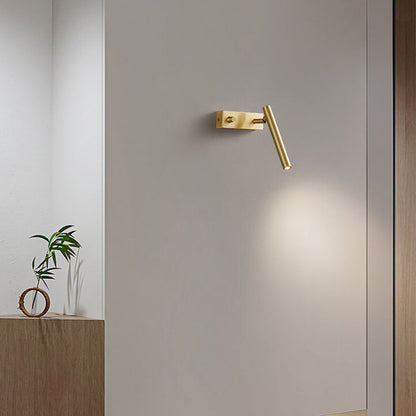 Light Full Copper Rotatable Cylinder LED Wall Sconce Lamp