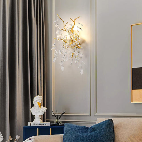 Light Luxury Crystal Resin 3-Light Wall Sconce Lamp