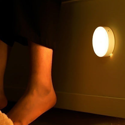 Minimalist Round ABS Rechargeable Sensor Wall Sconce Lamp