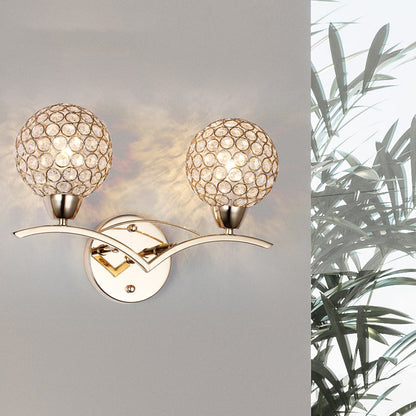 Scandinavian Base Iron Crystal 1/2 Light Wall Sconce Lamp