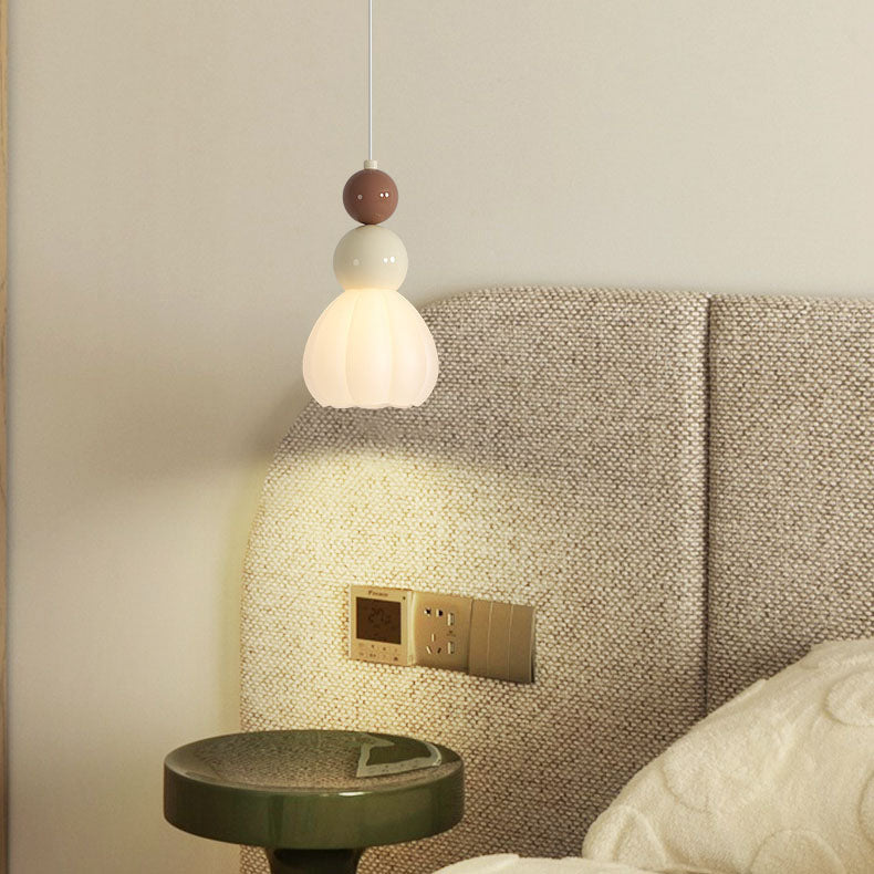 Round Gourd Petal Hardware Glass 1-Light Wall Sconce Lamp