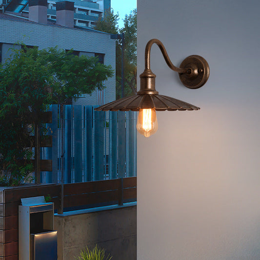 Waterproof Pleated Petal Iron 1-Light Wall Sconce Lamp