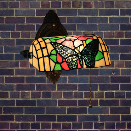 Tiffany Zinc Stained Glass 1-Light Wall Sconce Lamp
