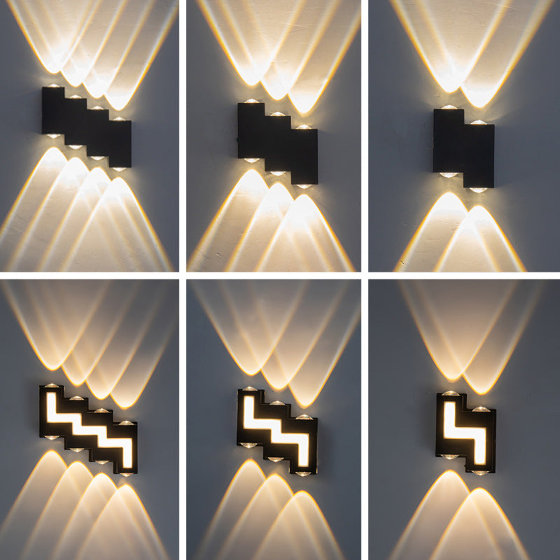 Square Luminous Outdoor Waterproof LED Wall Sconce Lamp