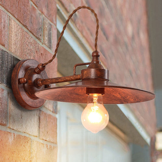 Waterproof Metal Plate Bowl 1-Light Wall Sconce Lamp