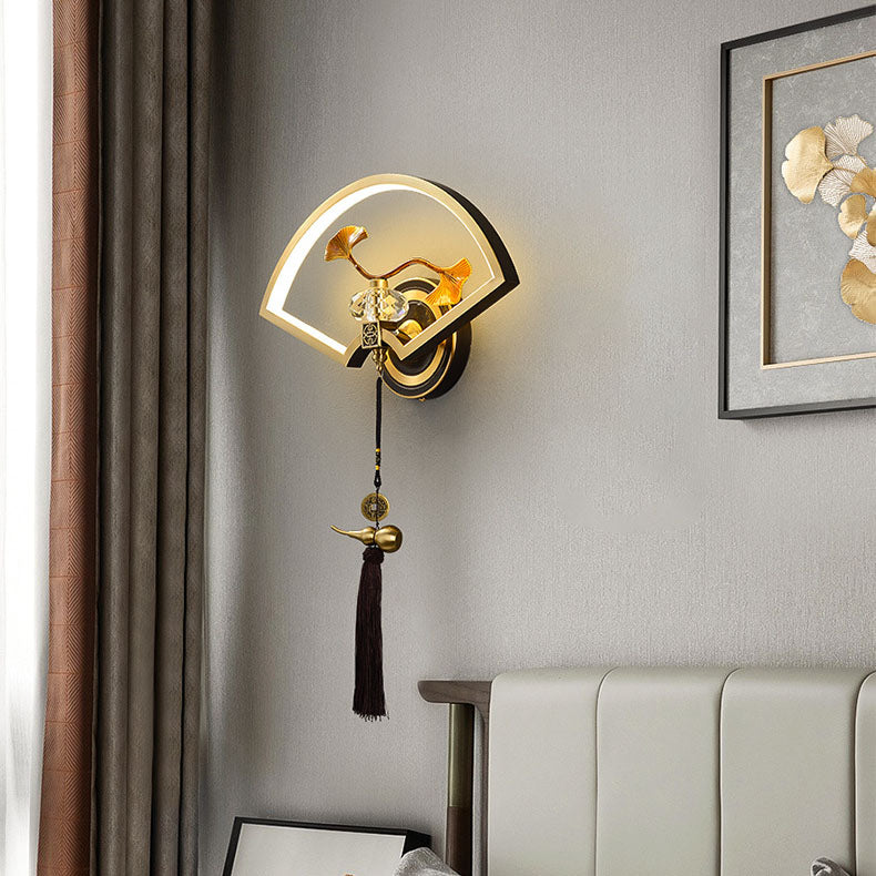 Chinese Copper Magnesium Acrylic LED Wall Sconce Lamp