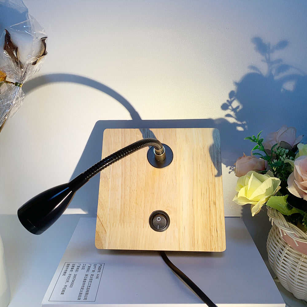 Simplicity Iron Aluminum Wood Square LED Wall Sconce Lamp