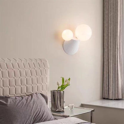 Round Table Orb Resin PE 2-Light Wall Sconce Lamp