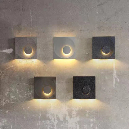 Scandinavian Eclipse Square Cement 1-Light Wall Sconce Lamp