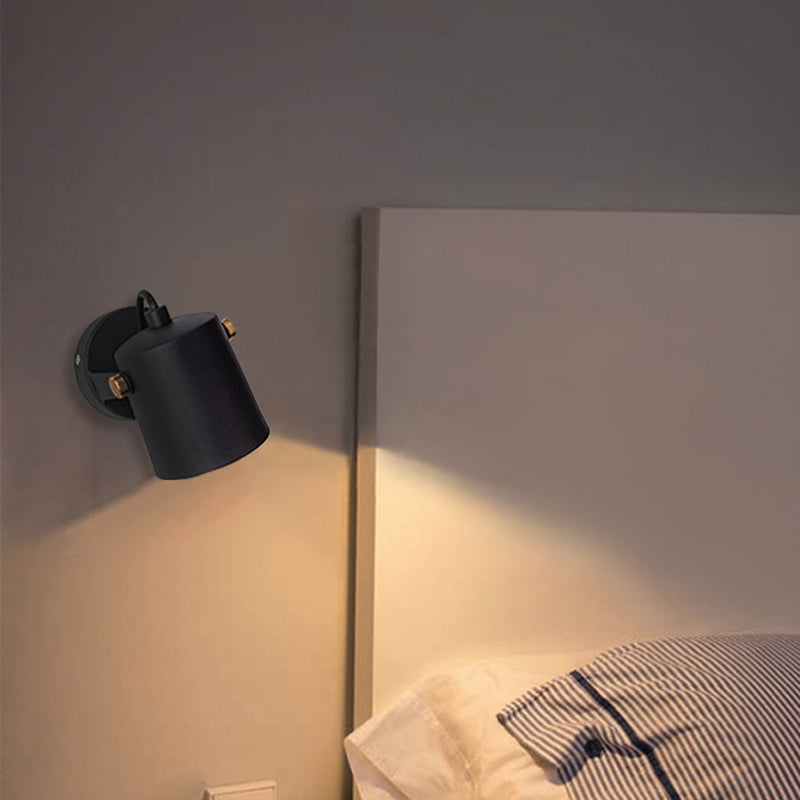 Minimalist Rotatable Cylinder Iron 1-Light Wall Sconce Lamp