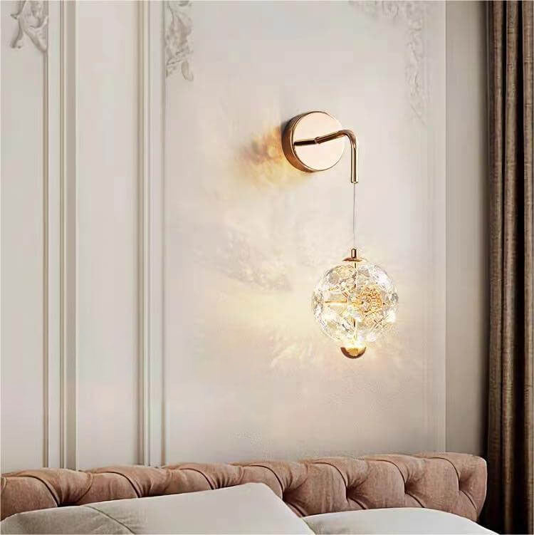 Modern Luxury Orb Hardware Crystal LED Wall Sconce Lamp