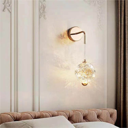 Modern Luxury Orb Hardware Crystal LED Wall Sconce Lamp