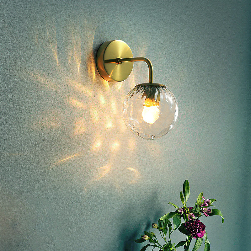 Scandinavian Round Ball Iron Glass 1-Light Wall Sconce Lamp