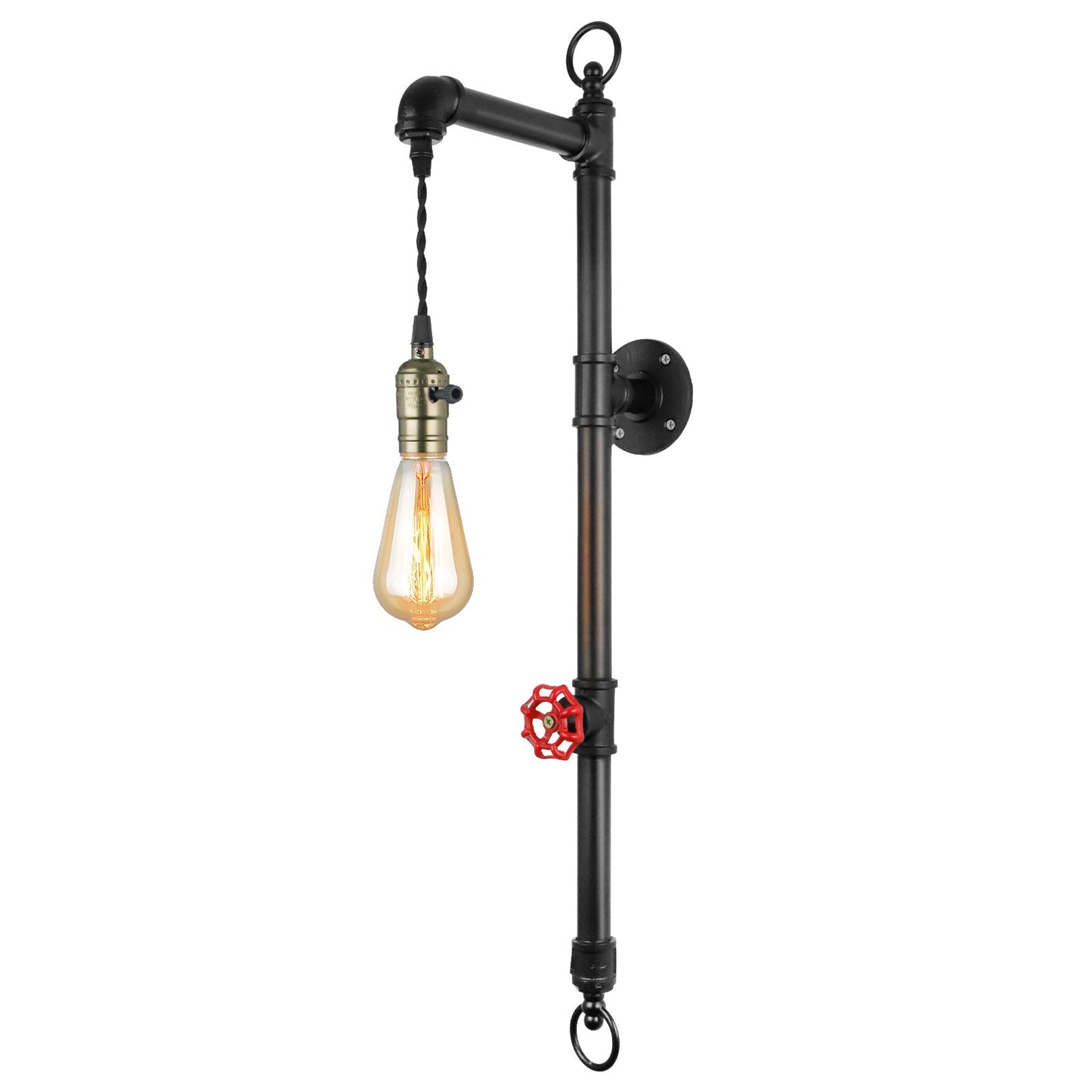Steampunk Pipe Strip Iron 1-Light Wall Sconce Lamp