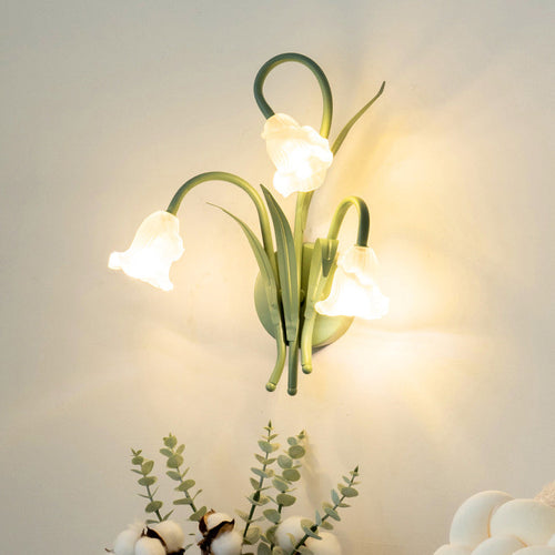 Contemporary Creative Floral Iron Glass 3/6 Wall Sconce Lamp For Bedroom