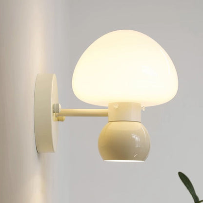 Creative Mushroom Iron Glass 1-Light Wall Sconce Lamp