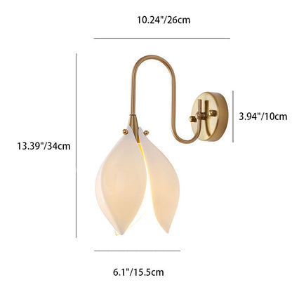 Ceramic Flower Shape Iron Frame 1-Light Wall Sconce Lamp