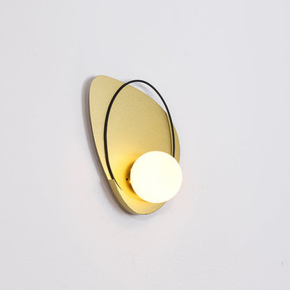 Deco Geometric Iron Round Shade 1-Light Wall Sconce Lamp