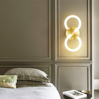 Brass Oval Figure Six Eight Letter LED Wall Sconce Lamp
