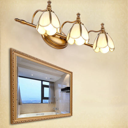 Light Iron Copper Glass LED Vanity Light Wall Sconce Lamp