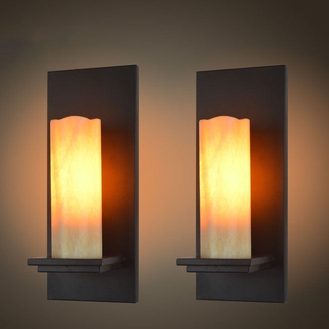 Industrial Vintage Iron Marble 1-Light Wall Sconce Lamp
