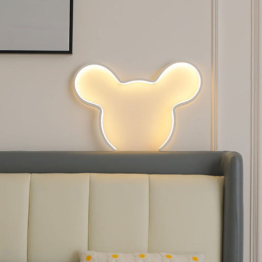 Cartoon Mouse Strip Aluminum Silicone LED Wall Sconce Lamp
