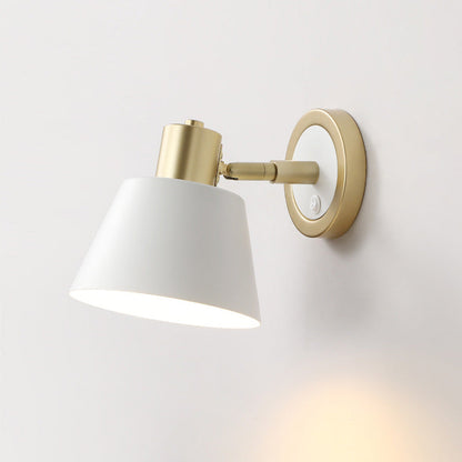 Minimalist Pure White Hardware 1-Light Wall Sconce Lamp