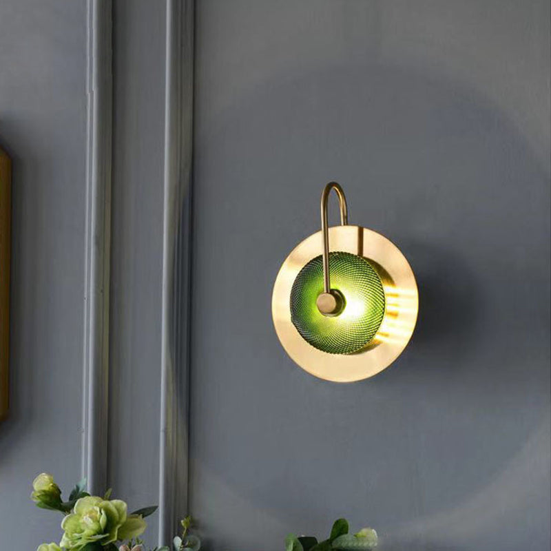 Contemporary Nordic Round Iron Glass LED Wall Sconce Lamp