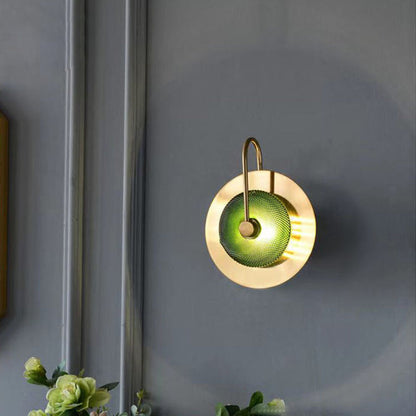 Contemporary Nordic Round Iron Glass LED Wall Sconce Lamp