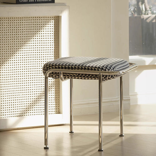 Contemporary Stainless Steel Vanity Stool