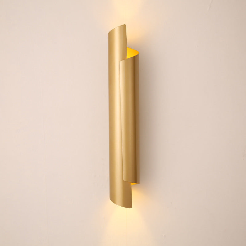 Irregular Cylinder Metal 2-Light Wall Sconce Lamp