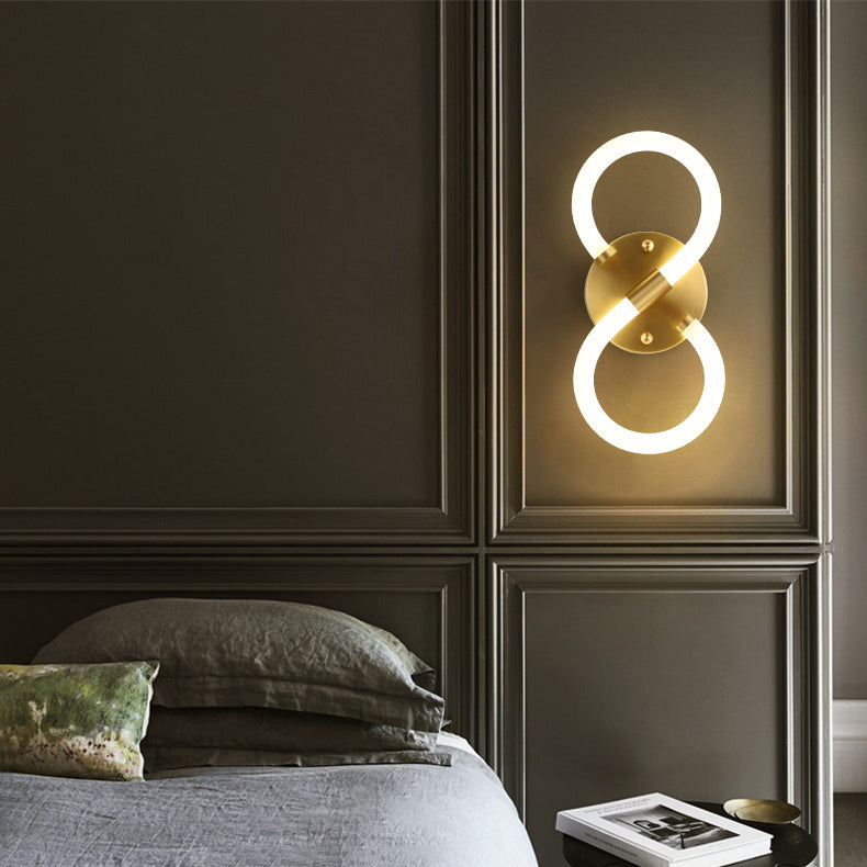 Brass Oval Figure Six Eight Letter LED Wall Sconce Lamp