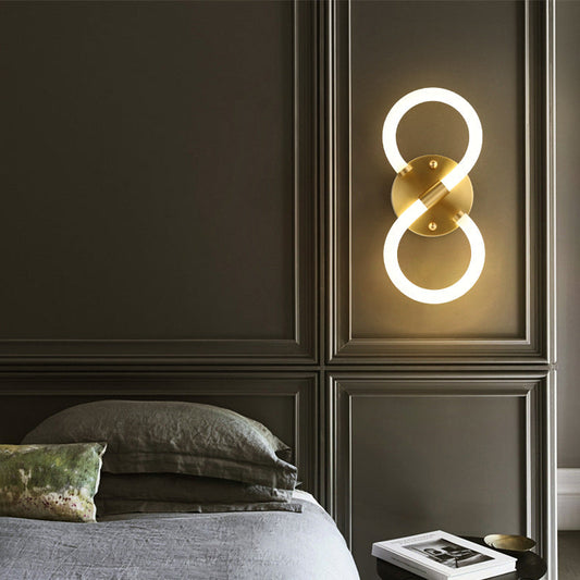 Brass Oval Figure Six Eight Letter LED Wall Sconce Lamp