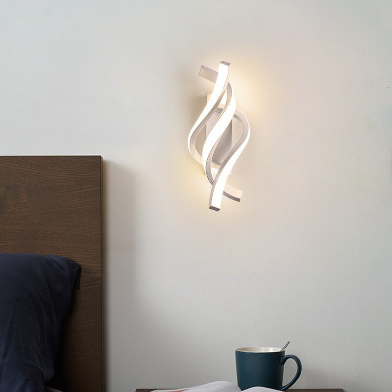 Creative Aluminum Spiral Strip Design LED Wall Sconce Lamp