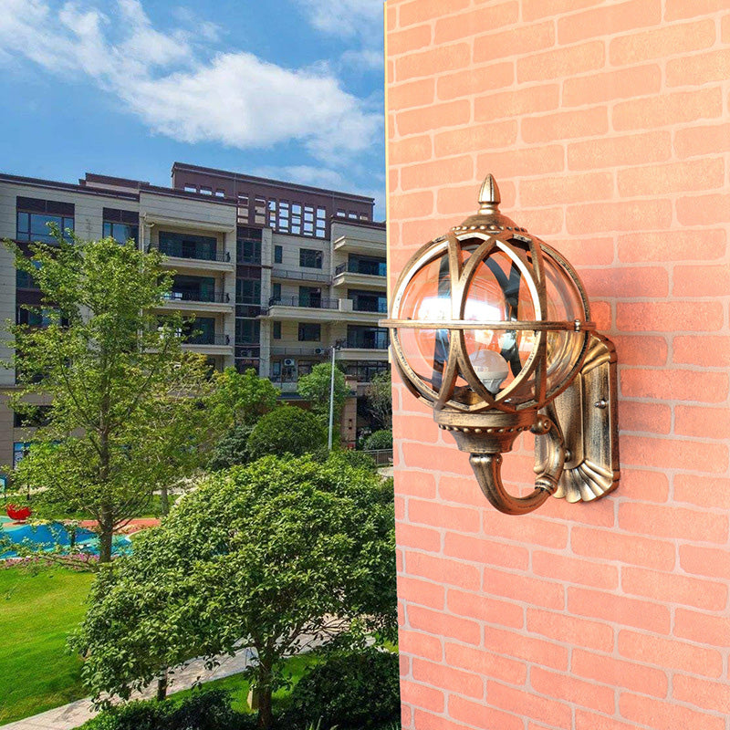 Waterproof Ball Aluminium Glass 1-Light Wall Sconce Lamp
