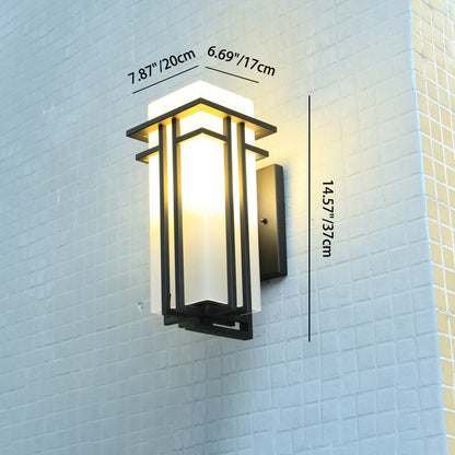 Waterproof Rectangular Alloy Glass 1-Light Wall Sconce Lamp