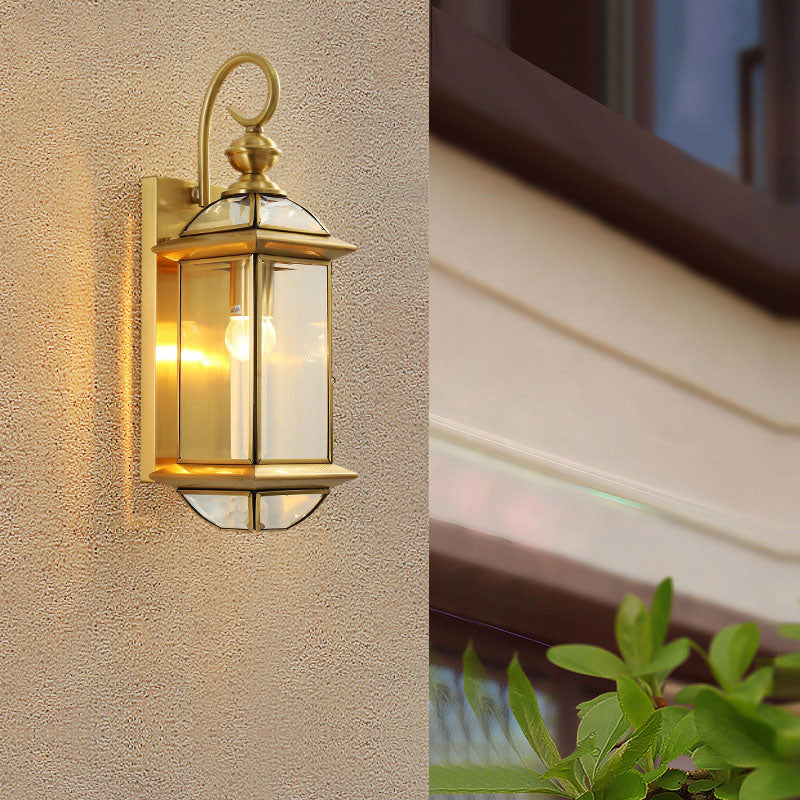 Copper Lantern 1-Light Outdoor Waterproof Wall Sconce Lamp