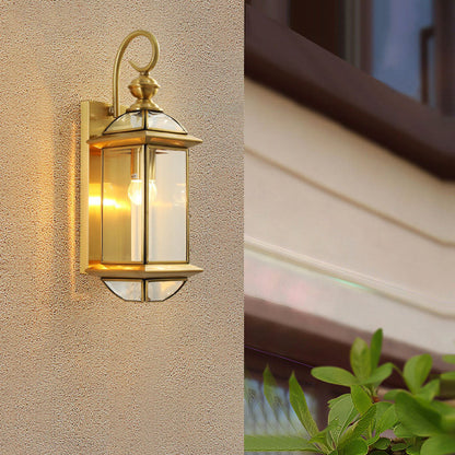 Copper Lantern 1-Light Outdoor Waterproof Wall Sconce Lamp