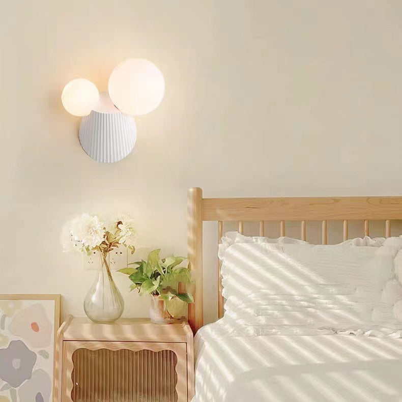 Round Table Orb Resin PE 2-Light Wall Sconce Lamp