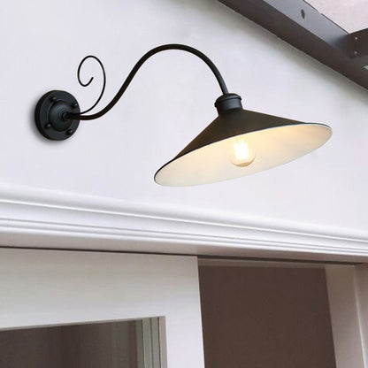 Retro Waterproof Iron Round 1-Light Wall Sconce Lamp
