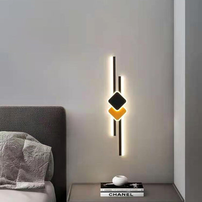 Long Rhombus Iron Aluminum Acrylic LED Wall Sconce Lamp