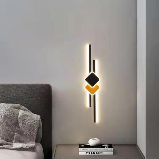 Long Rhombus Iron Aluminum Acrylic LED Wall Sconce Lamp