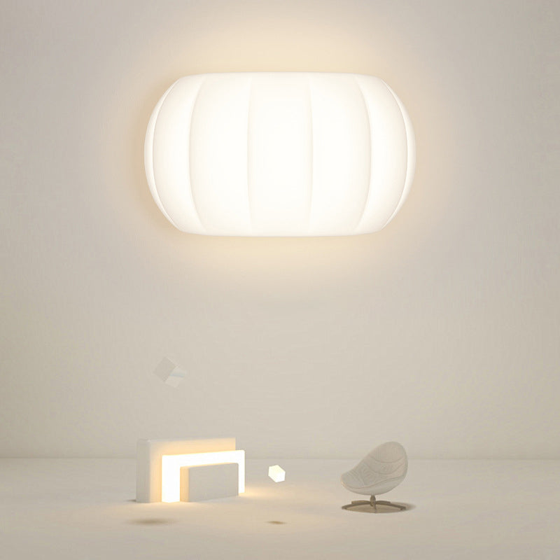 Minimalist Acrylic Pumpkin Shade Iron LED Wall Sconce Lamp